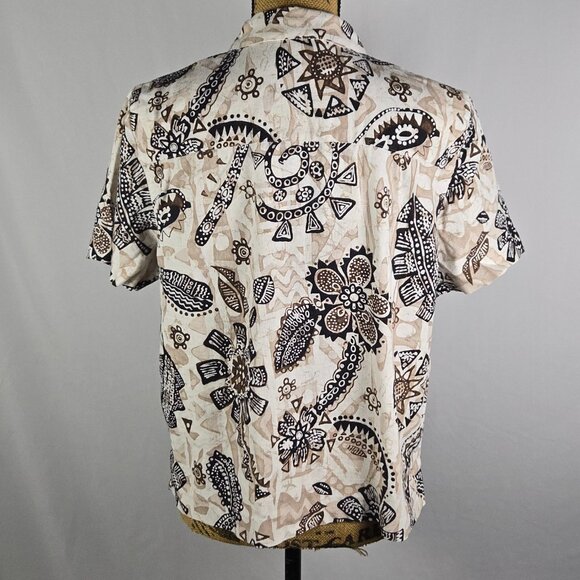 Alfred Dunner 18P Linen‎ Blend Blouse Boho Floral Cottagecore Button Shirt - Picture 3 of 12